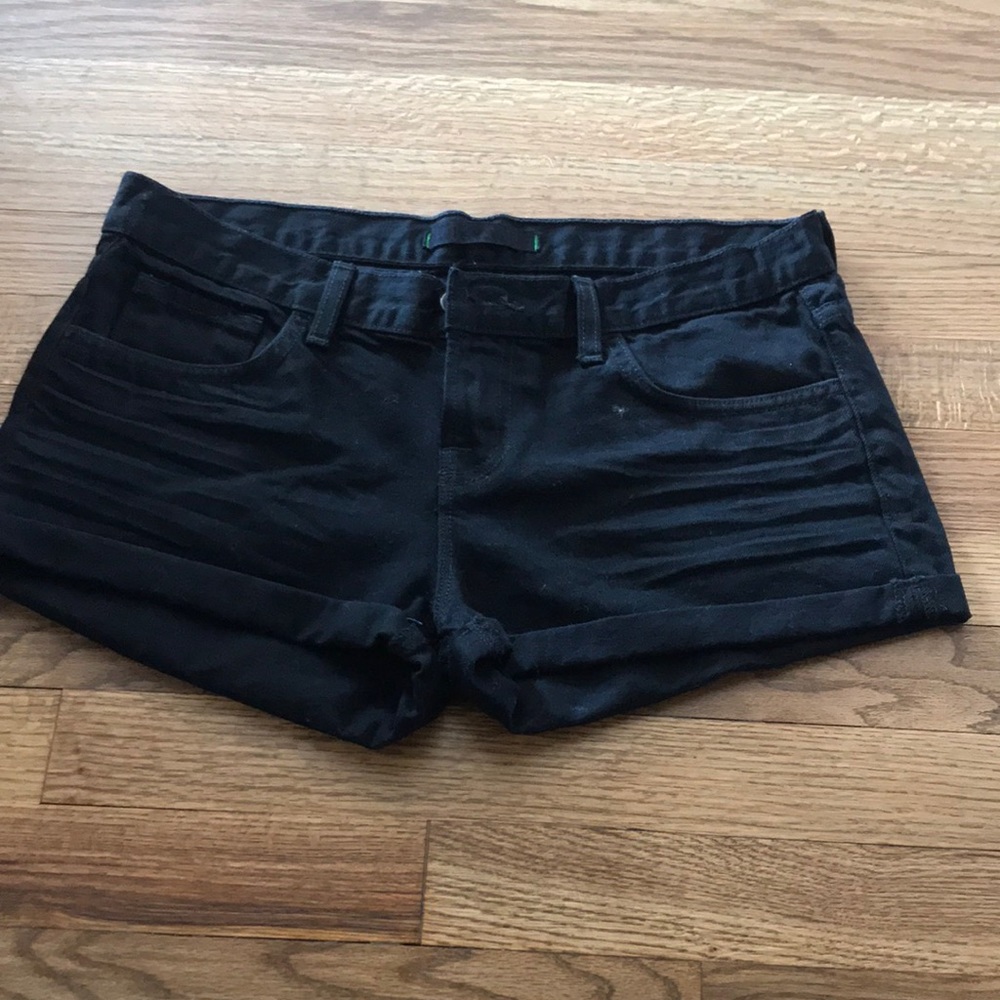 J Brand Cuffed Black Denim Shorts